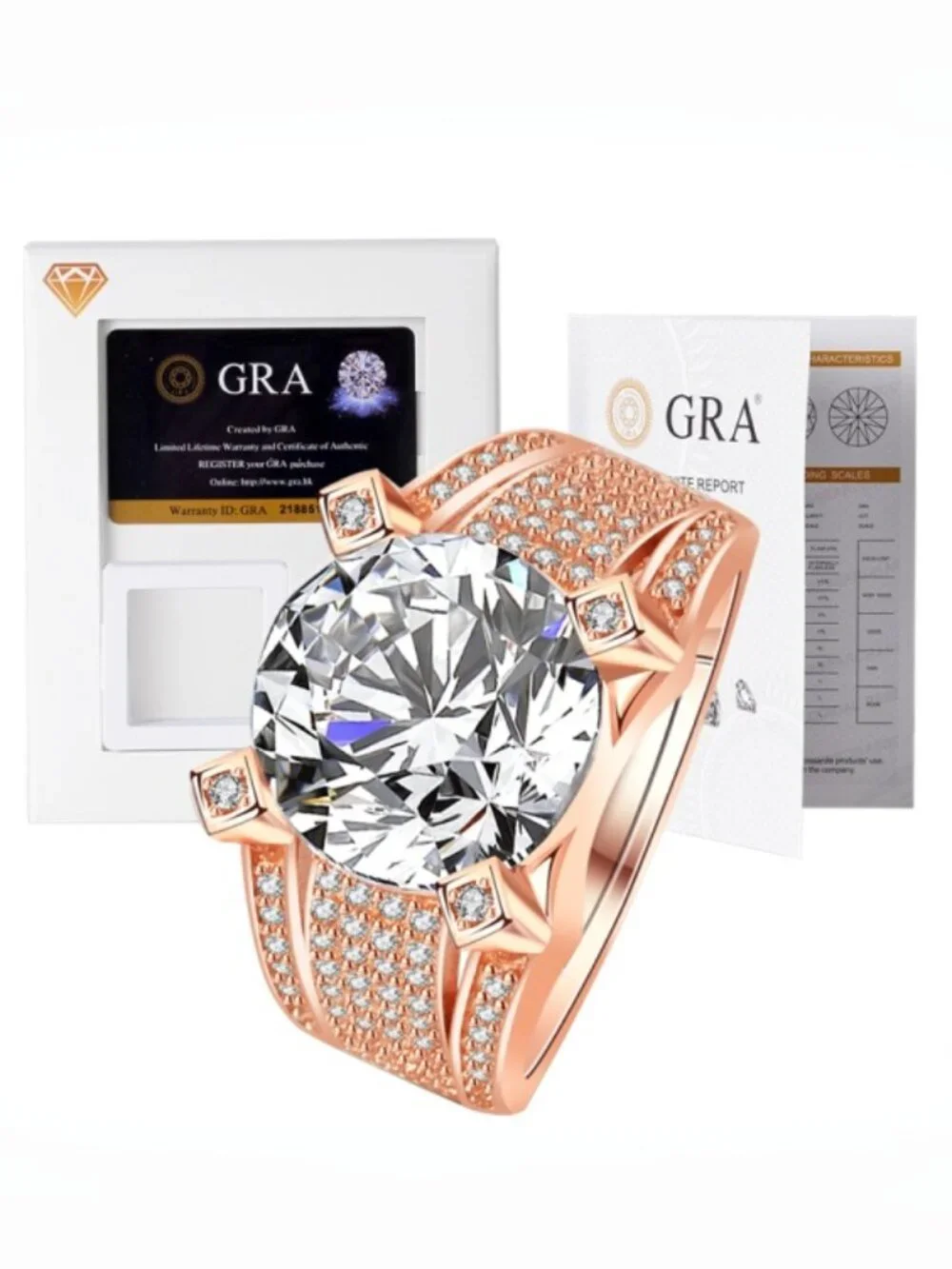 #Certified 5 ct. t.w. Moissanite Men Premium Bold GRA D Moissanite Ring